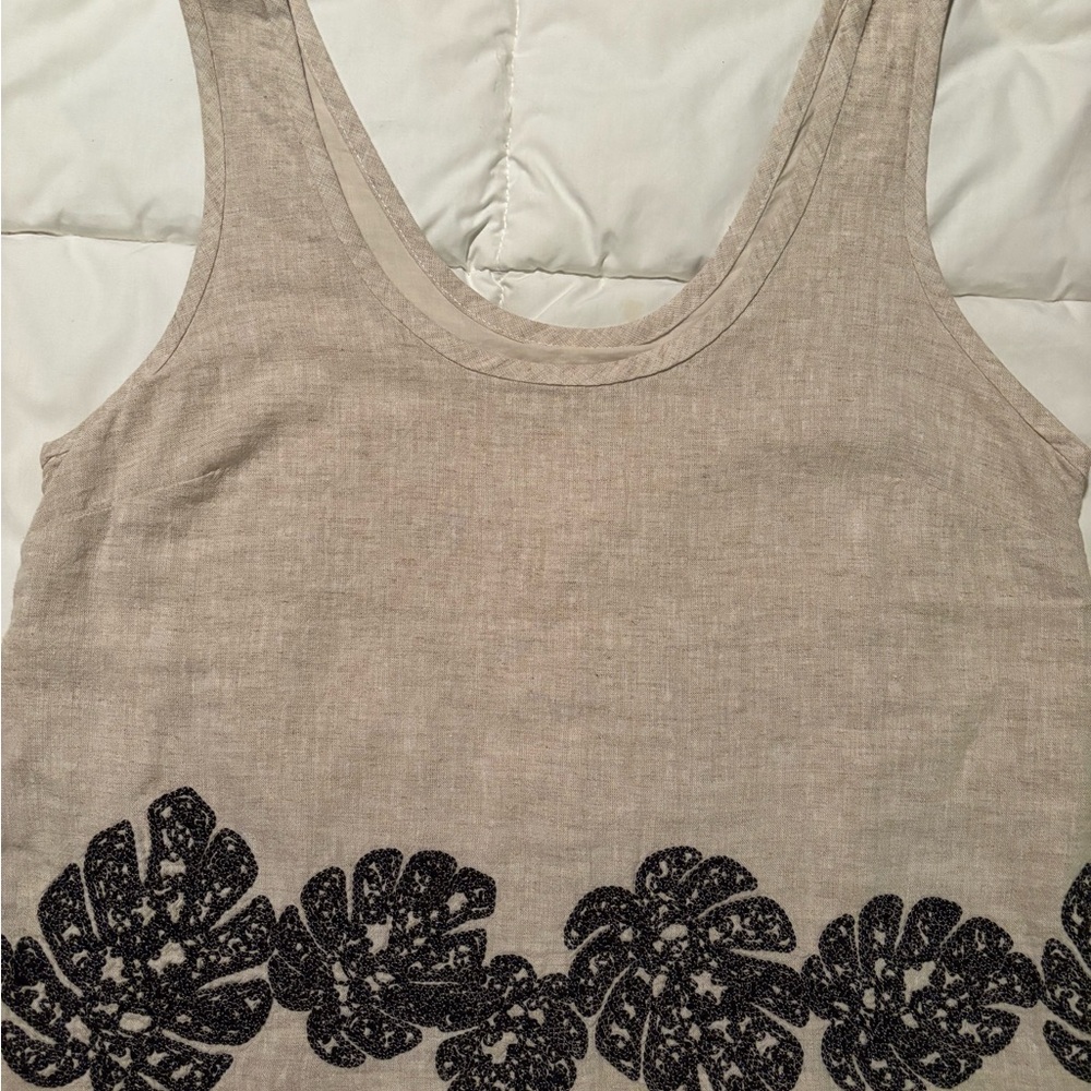 Banana Republic Tan and Black Patterned Tank Top